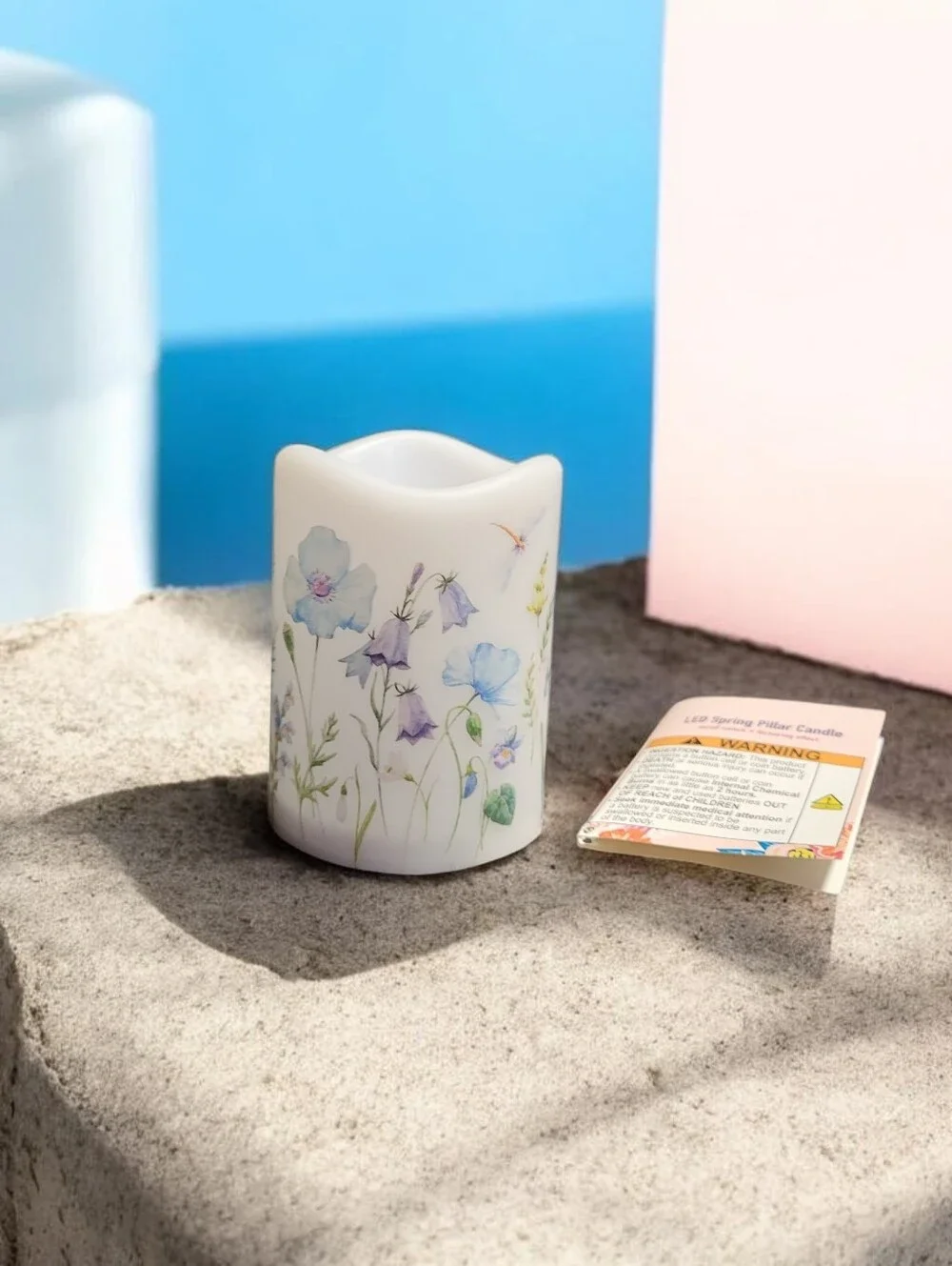 Elegant Spring Pillar Candle Choose 1